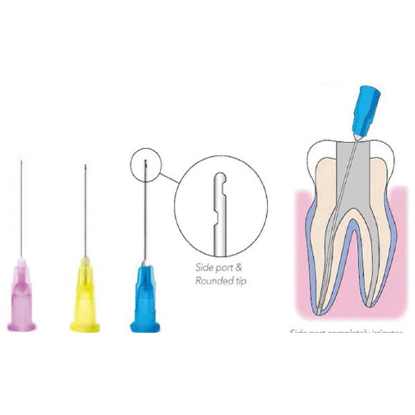 Dental Endo Irrigation Needle Tips (Dual-sides notched, closed-end, round tip, 1”) 100 pcs/ pk image 0