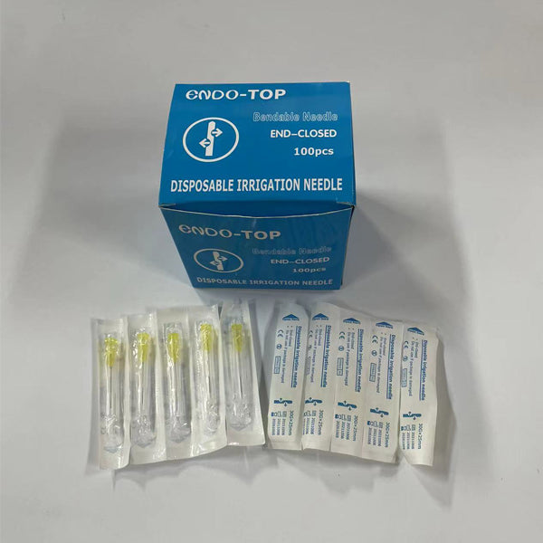 Dental Endo Irrigation Needle Tips (Dual-sides notched, closed-end, round tip, 1”) 100 pcs/ pk image 1