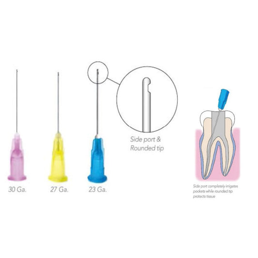 Dental Endo Irrigation Needle Tips (One side notched, closed-end, round tip, 1”) 100 pcs/ pk image 0