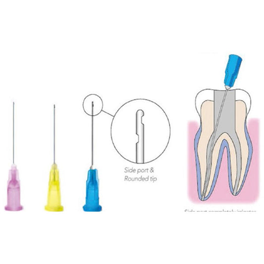 Dental Endo Irrigation Needle Tips (Dual-sides notched, closed-end, round tip, 1”) 100 pcs/ pk image 0