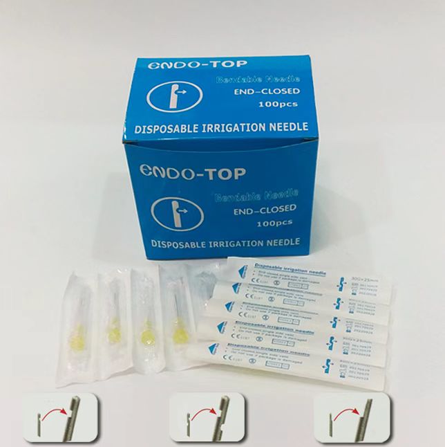 Dental Endo Irrigation Needle Tips (One side notched, closed-end, round tip, 1”) 100 pcs/ pk image 1